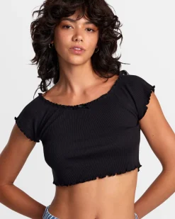 DELILAH OFF-THE-SHOULDER CROP TOP