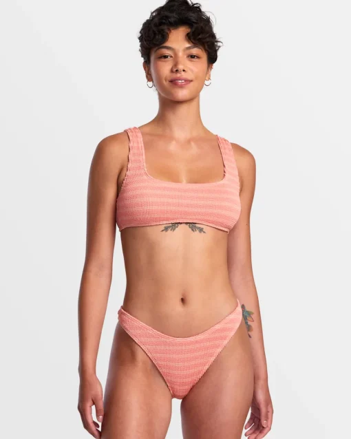 GROOVES STRIPE HIGH LEG FRENCH BIKINI BOTTOMS