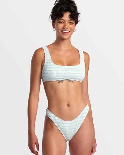 GROOVES STRIPE HIGH LEG FRENCH BIKINI BOTTOMS