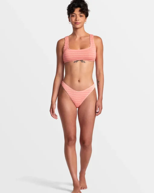 GROOVES STRIPE HIGH LEG FRENCH BIKINI BOTTOMS