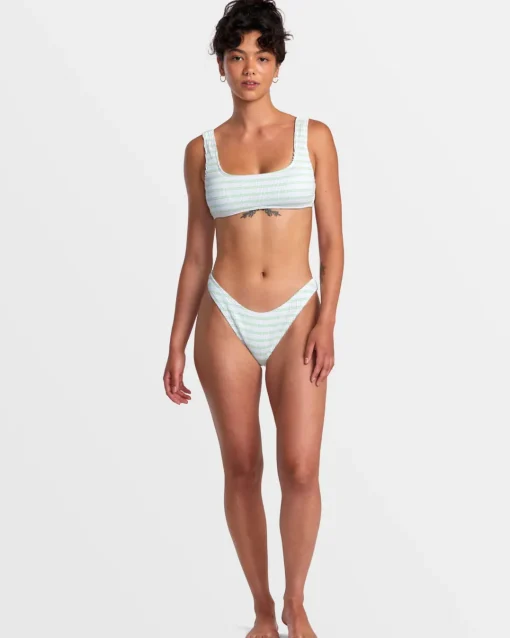 GROOVES STRIPE HIGH LEG FRENCH BIKINI BOTTOMS