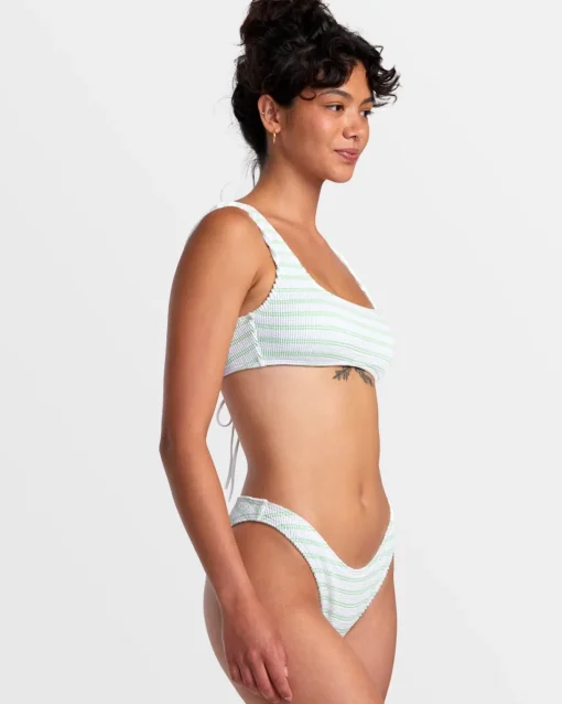GROOVES STRIPE HIGH LEG FRENCH BIKINI BOTTOMS