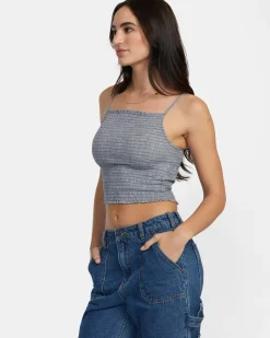 HOUNDSTOOTH REVIVAL CROPPED TANK TOP