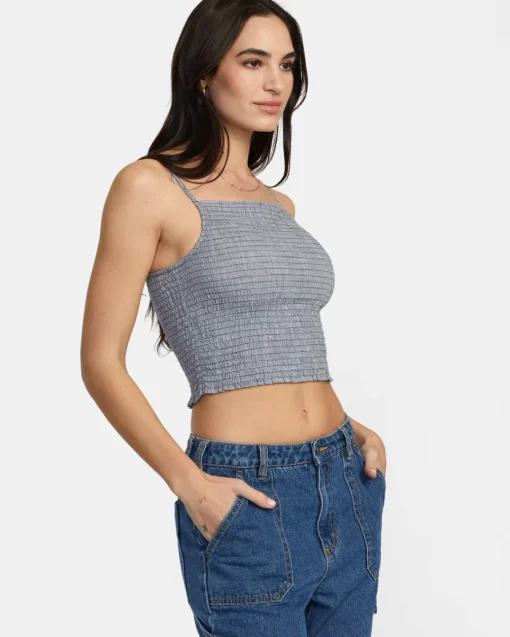 HOUNDSTOOTH REVIVAL CROPPED TANK TOP