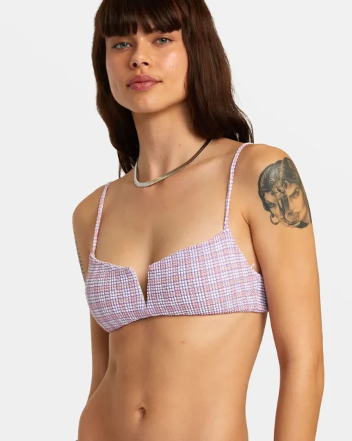 PREPPED V-WIRE BRALETTE BIKINI TOP
