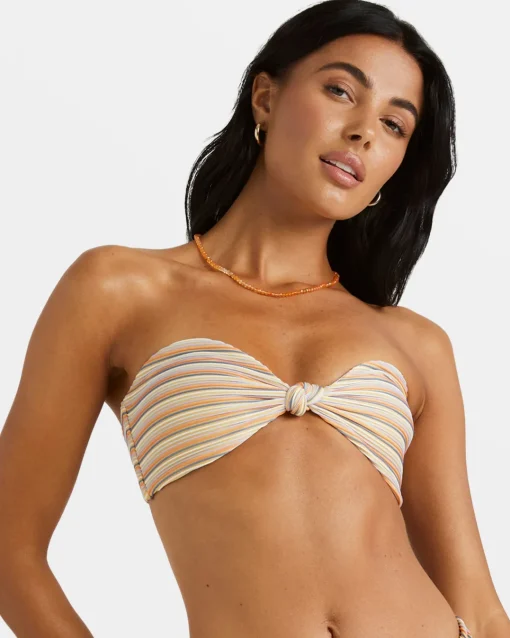 RIPPLE AND TWIST BANDEAU BIKINI TOP