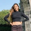 SAVED LONG SLEEVE LONG SLEEVE CROP TOP