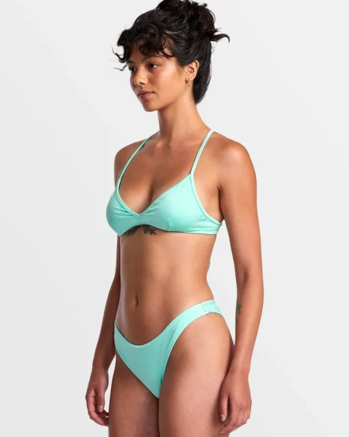 SOLID SHIMMER CROSSBACK TRIANGLE BIKINI TOP
