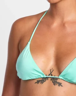 SOLID SHIMMER TRIANGLE BIKINI TOP