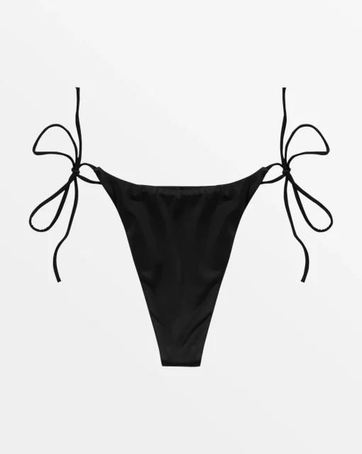 SOLID SKIMPY TIE SIDE BIKINI BOTTOMS
