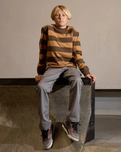 BOYS CHAINMAIL STRIPE LONG SLEEVE TEE