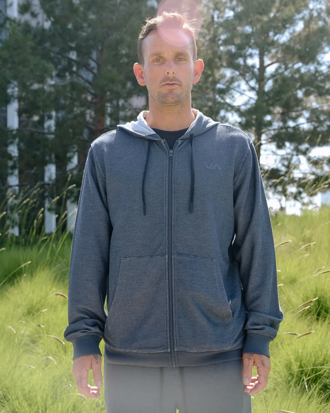 C-ABLE WAFFLE KNIT ZIP HOODIE