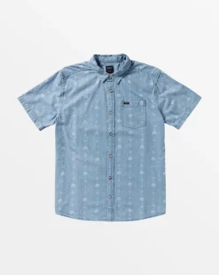FRAME CHAMBRAY SHORT SLEEVE WOVEN SHIRT