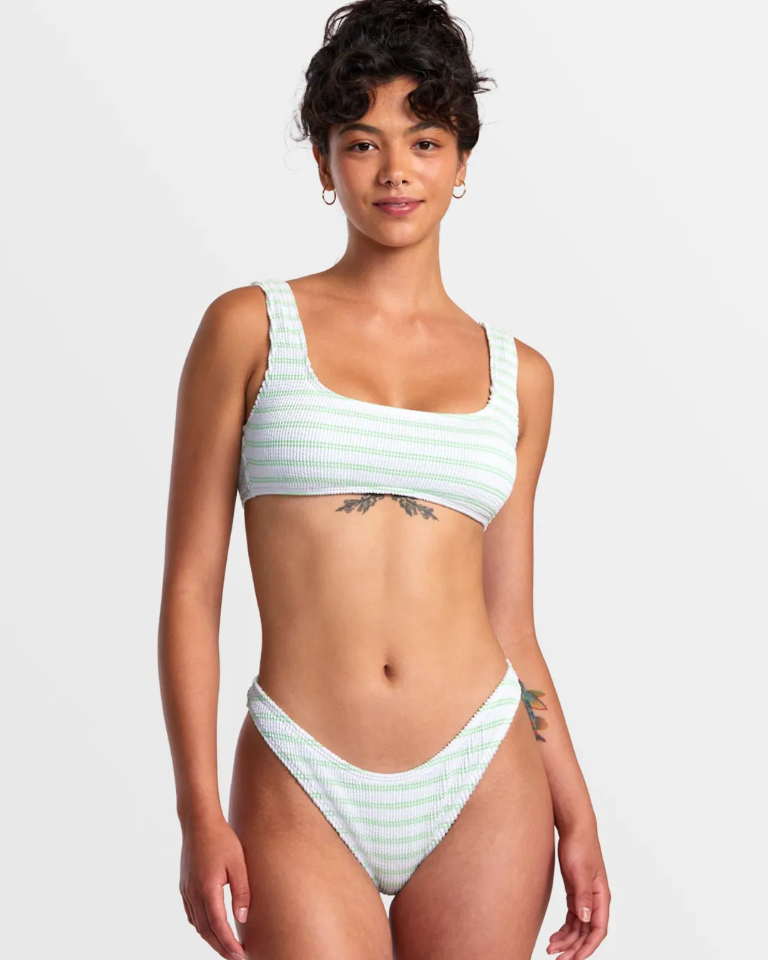 GROOVES STRIPE LACEBACK BRALETTE BIKINI TOP