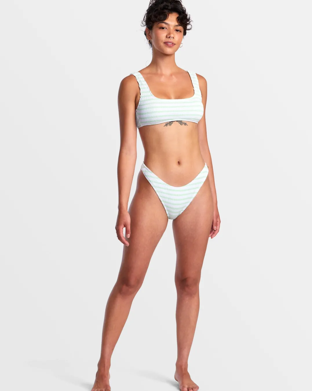 GROOVES STRIPE LACEBACK BRALETTE BIKINI TOP