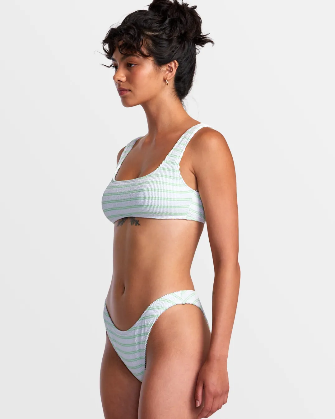 GROOVES STRIPE LACEBACK BRALETTE BIKINI TOP