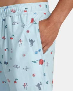 LUKE P ELASTIC WAIST BOARDSHORTS 17''