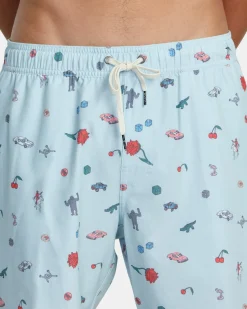 LUKE P ELASTIC WAIST BOARDSHORTS 17''