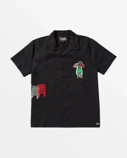 OBLOW FLORAL SHORT SLEEVE WOVEN SHIRT