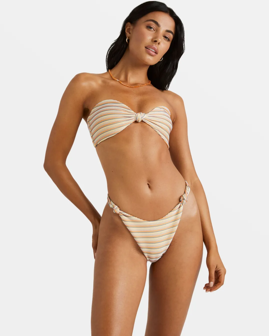 RIPPLE AND TWIST BANDEAU BIKINI TOP