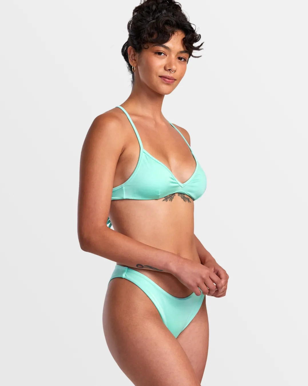 SOLID SHIMMER CROSSBACK TRIANGLE BIKINI TOP