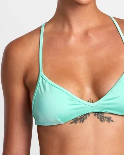 SOLID SHIMMER CROSSBACK TRIANGLE BIKINI TOP