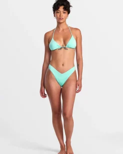 SOLID SHIMMER TRIANGLE BIKINI TOP