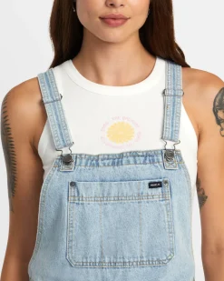 SUCCESSION SHORT DENIM OVERALLS