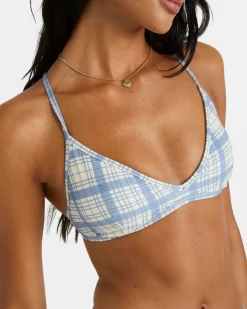 VINTAGE PLAID TRI CROSSBACK BIKINI TOP
